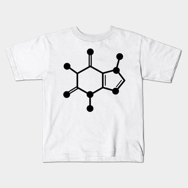 Caffeine Molecule Kids T-Shirt by dotsan